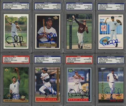 1992-2007 Misc. Brands Derek Jeter Signed Cards Collection (39 Different) - All PSA/DNA Authentic
